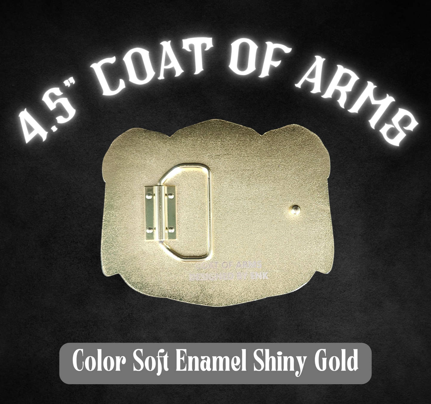 4.5" Coat of Arms Color Enamel Shiny Gold