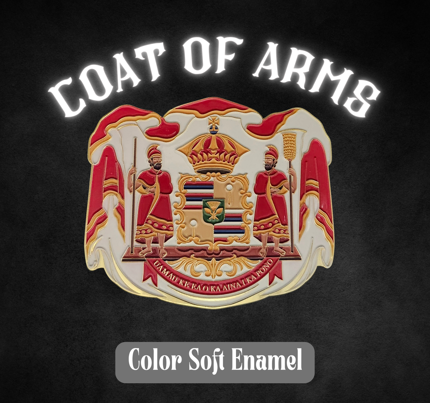 4.5" Coat of Arms Color Enamel Shiny Gold